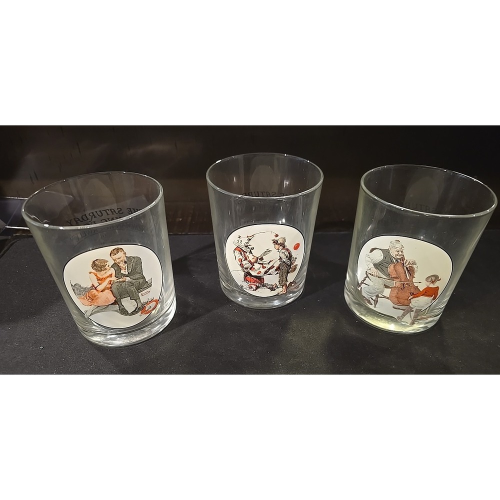 Saturday Evening Post Norman Rockwell‎ Glassware Collection Glasses Set